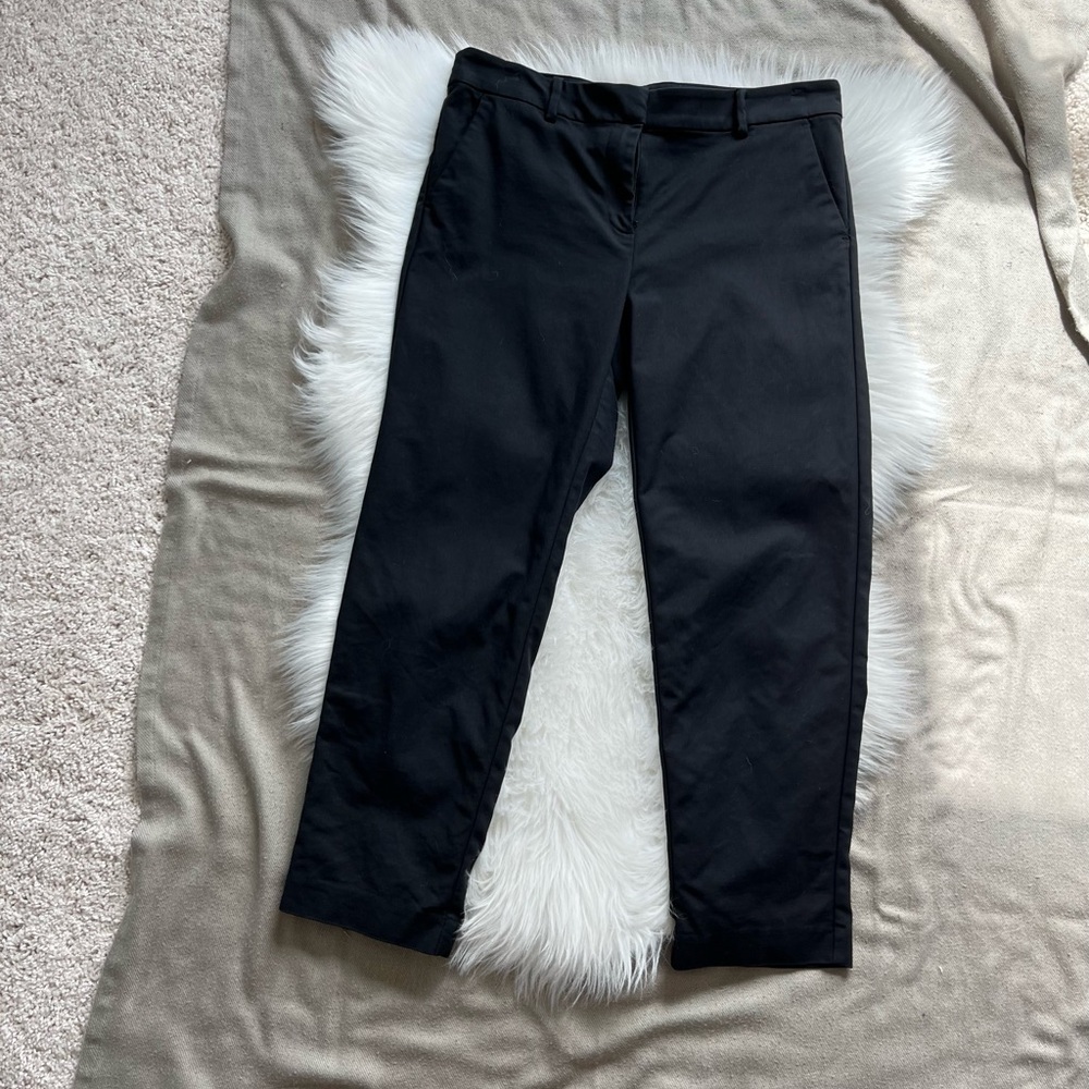 LOFT Riviera Slim Curvy Black Cropped Pant Size 8